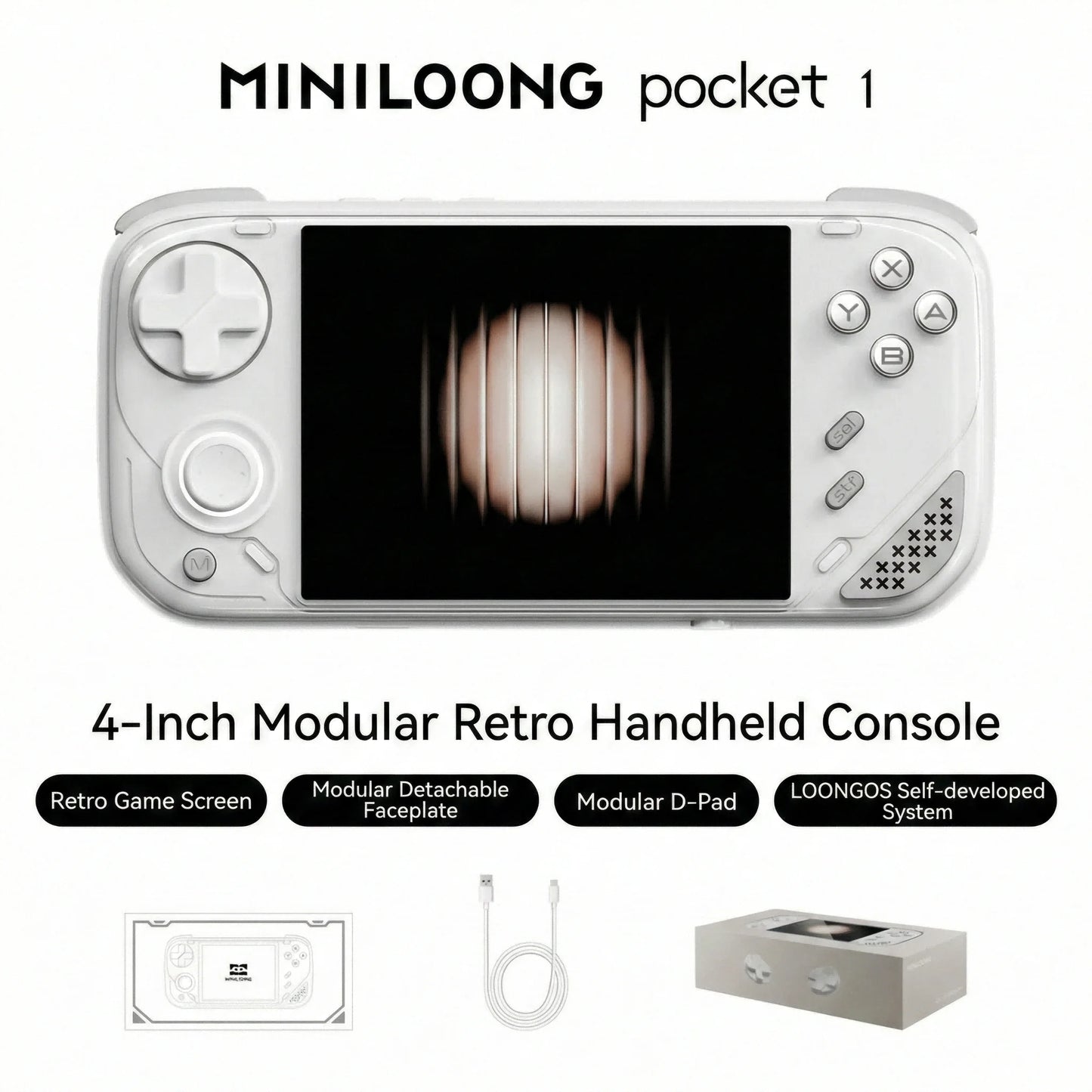Miniloong Pocket 1 Modular Retro Handheld Emulator With IPS Display