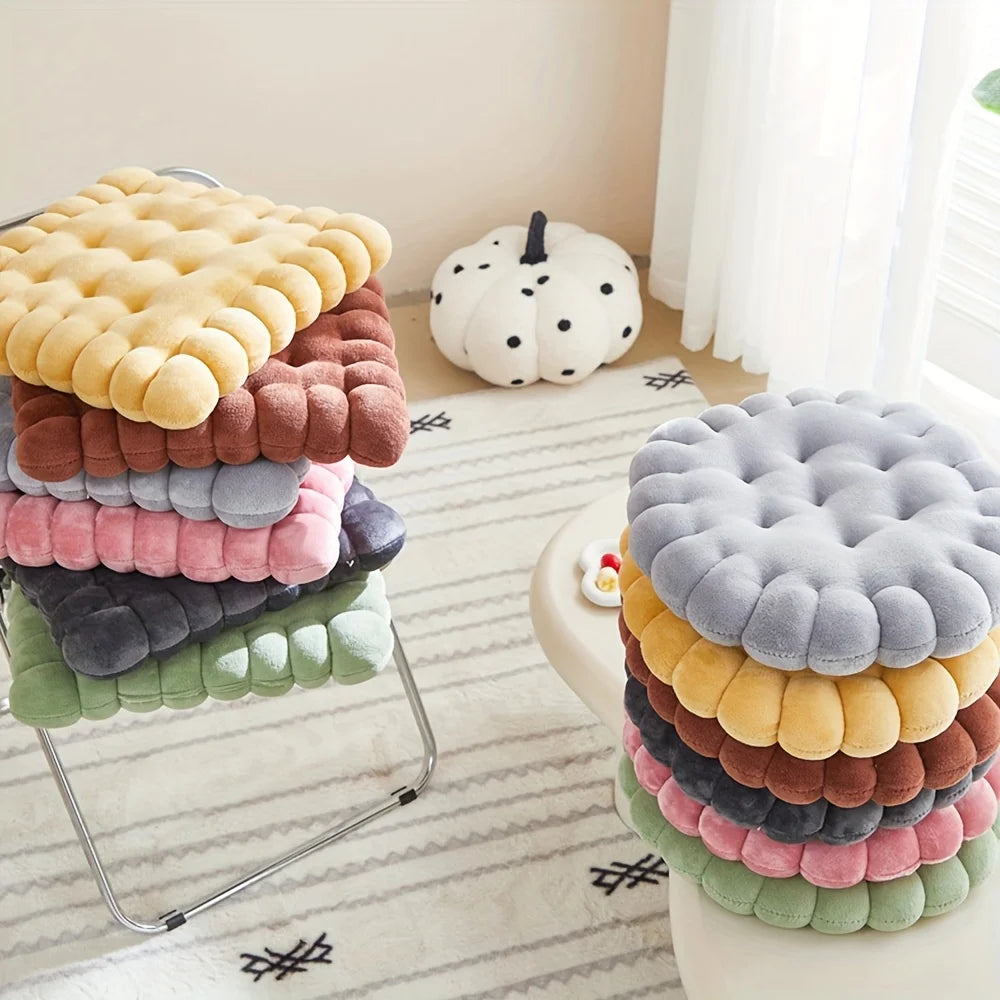 Biscuit Shape Plush Cushion Pillow For Home Or Office Use