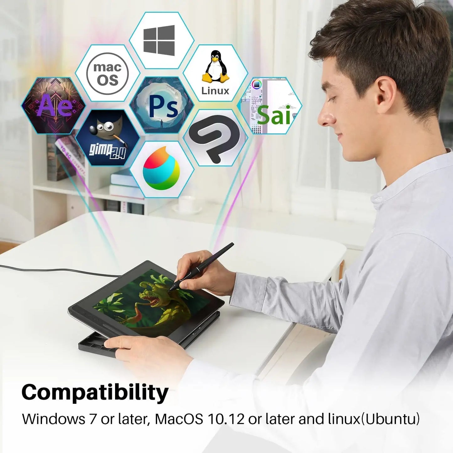 HUION Kamvas Pro Graphics Tablet With Battery Free Stylus