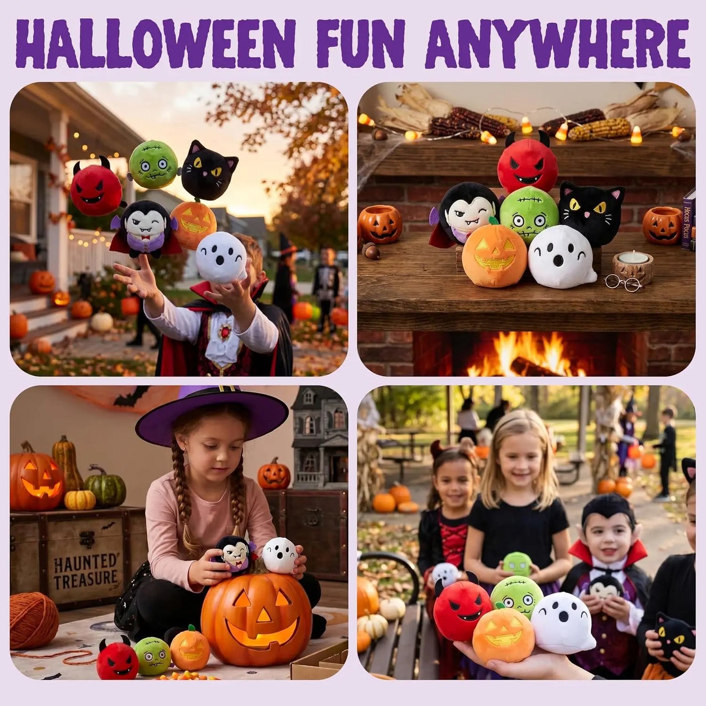 Joyfy Plush Halloween Bouncy Balls Quiet Toy For Party Favor