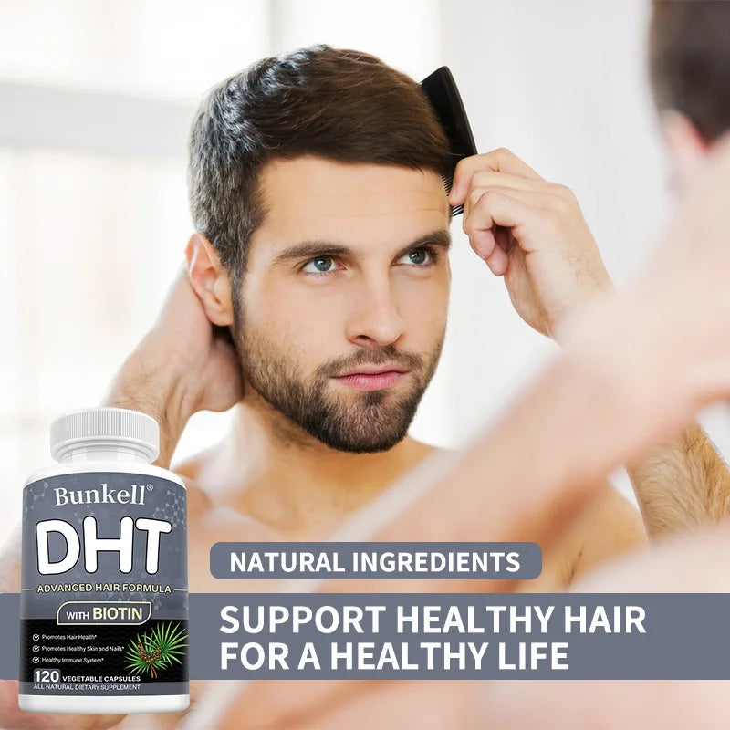 Bunkell DHT Blocker With BiotinSupplementComplex For PremiumQualityFormula Hair Skin Nails