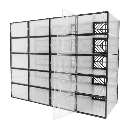 20 Pcs Transparent PP Shoe Storage Box Organizer