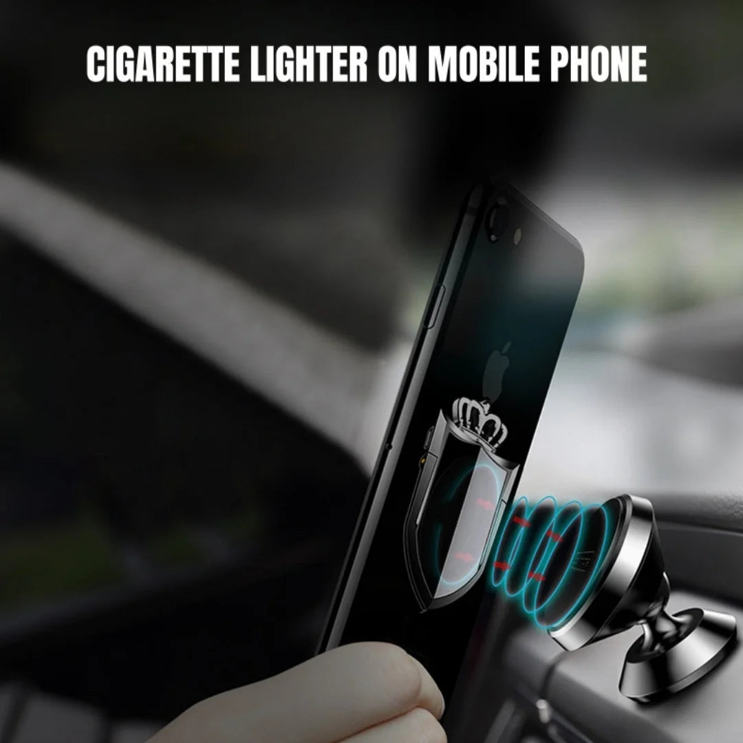 TopFlames Crown Shaped Electronic Lighter With Phone Stand USB Fast Charging