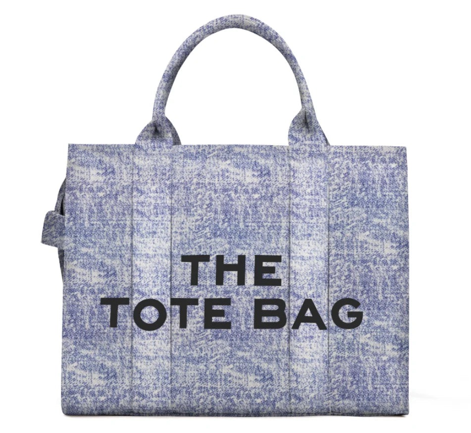 Denim Canvas Tote Bag For Women Large Capacity Casual