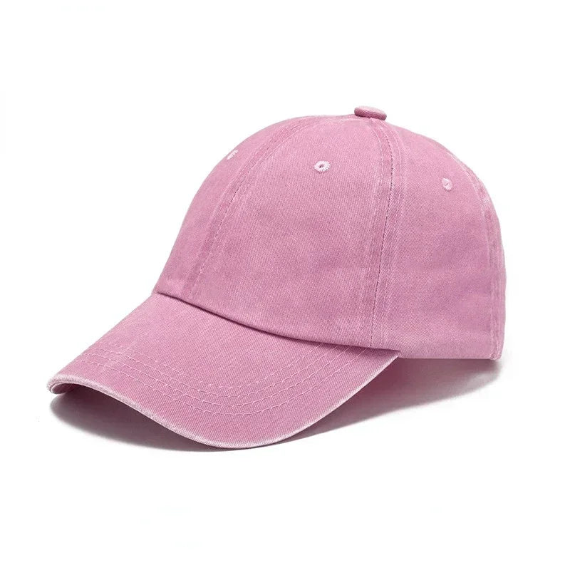 Arthmix Solid Washed Denim Baseball Cap Unisex Cotton Sun Protection Hat