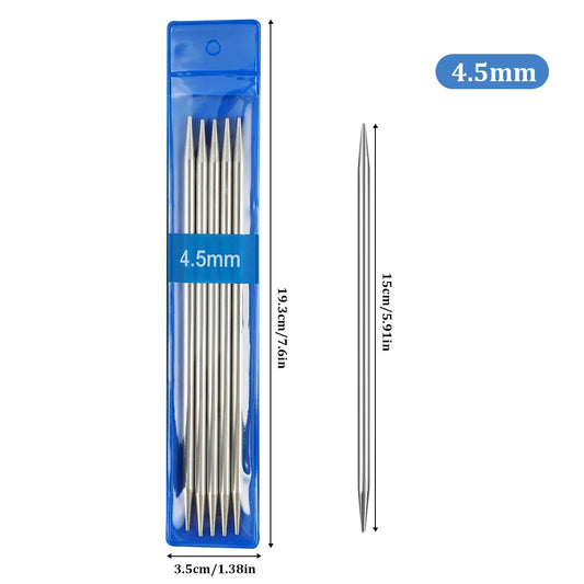 1.5mm - 5mm Stainless Steel Knitting Needles Set DIY Yarn Handmade Knitting Tools Knitting Needles