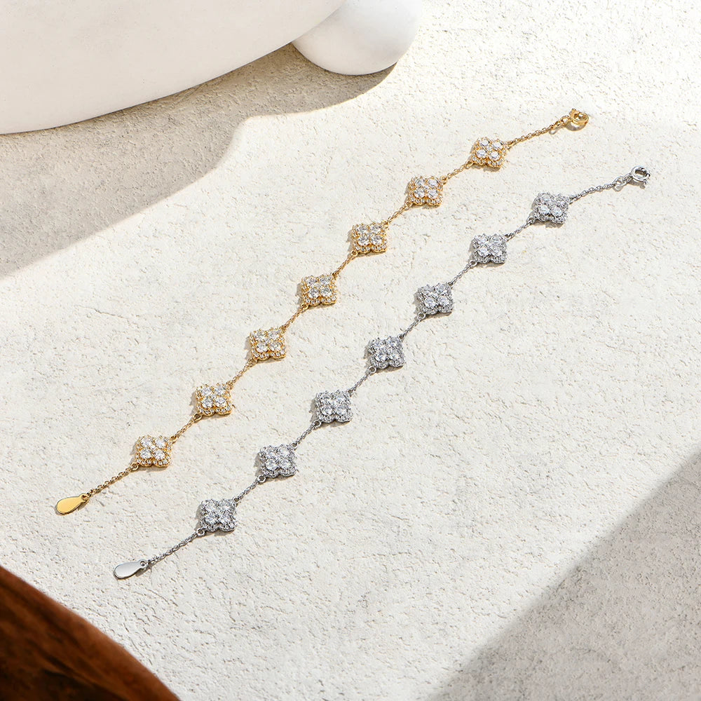 Attagems Exceptionally Luxurious Moissanite Bracelet S925 Sterling Plated Women Luxe