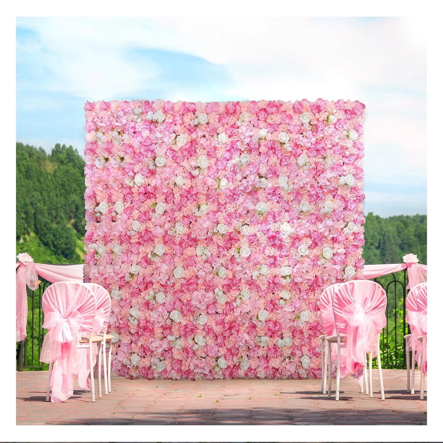 RUEESEECN 12Pcs Artificial Roses Wall Panel Backdrop 3D