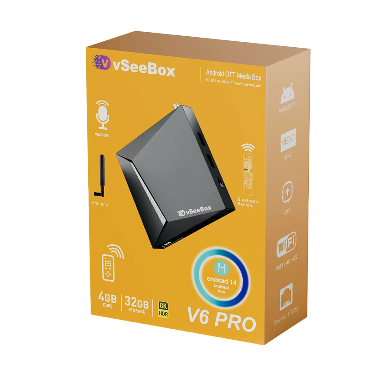 vSeeBox V6 Pro 8K Android TV Streaming Media Player