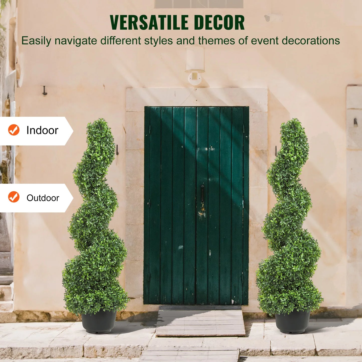 Artificial Boxwood Tower Topiary Spiral Plant For Outdoor Garden Decor