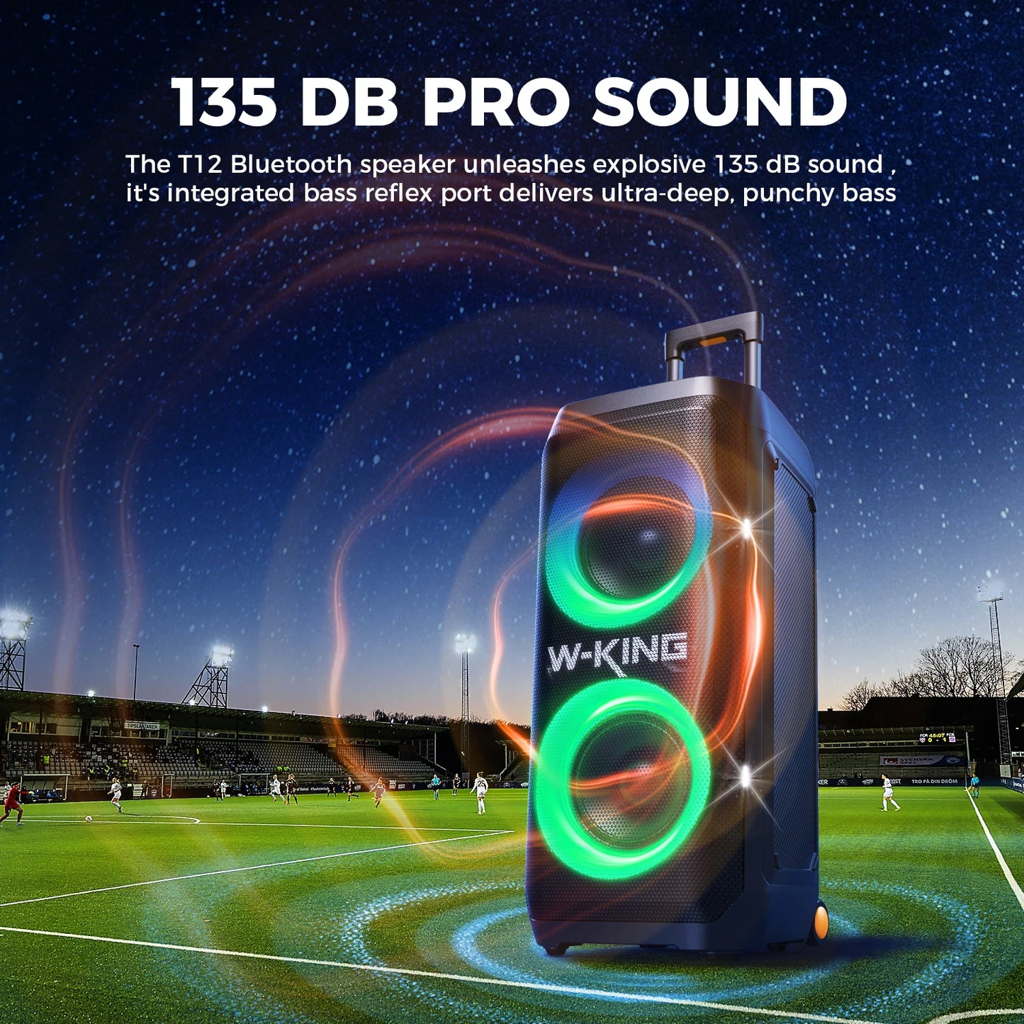 W-King T12 Portable Bluetooth Speaker 370W Max Output