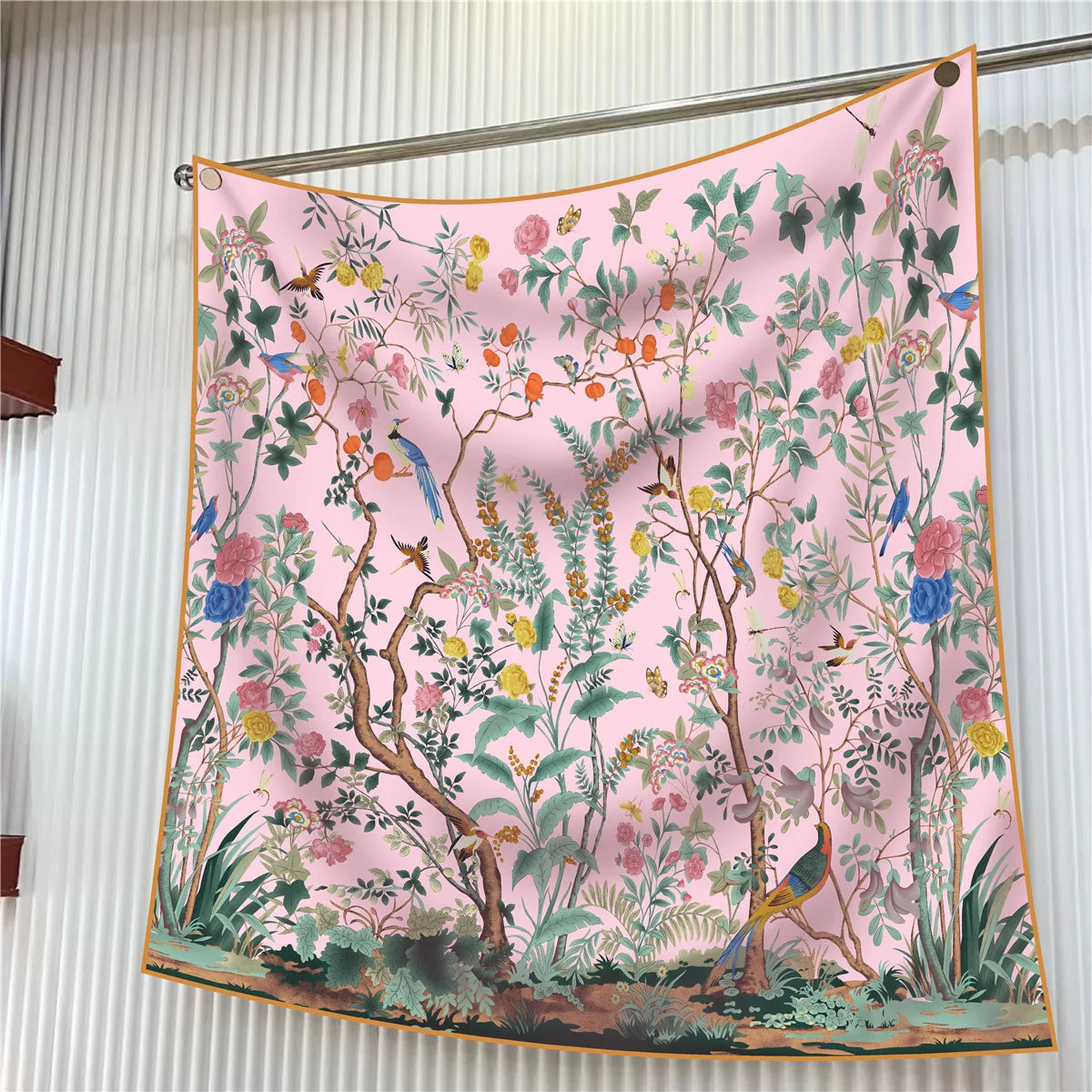 Elegant Silk Floral Square Scarf for Women Hijab Shawl Accessory