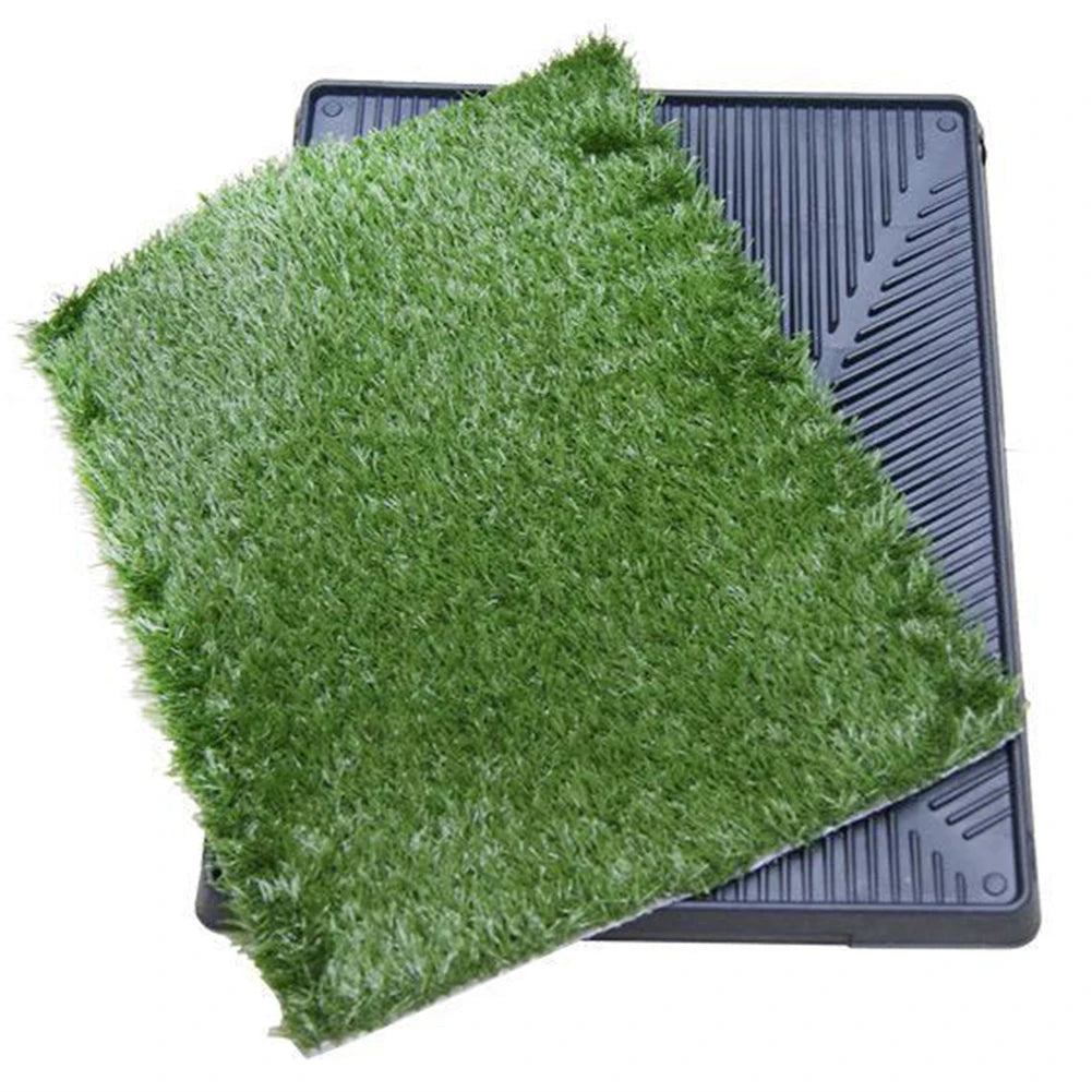 NONEDog Litter Dog Grass Training Pad With Pee Baffle Tray