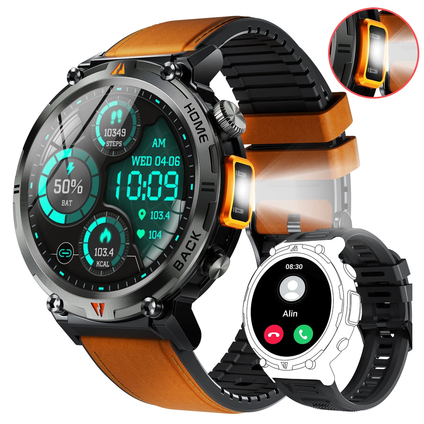 EIGIIS KE3 Smartwatch for Men Bluetooth Health Monitor