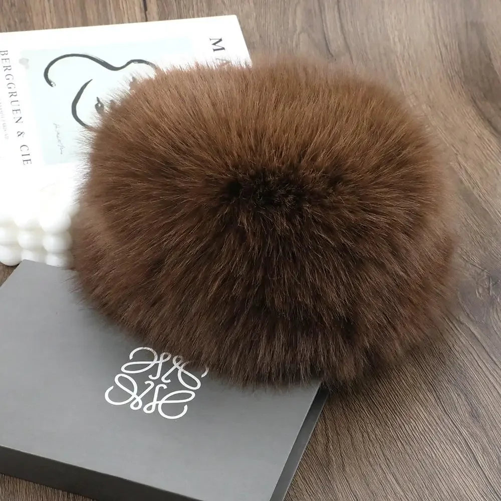 New Fluffy Fur Women's Winter Hat Winter Snow Ski Cap Female Faux Fur Thick Warm Windproof Hat Russian Hat Mink Fisherman's Hat