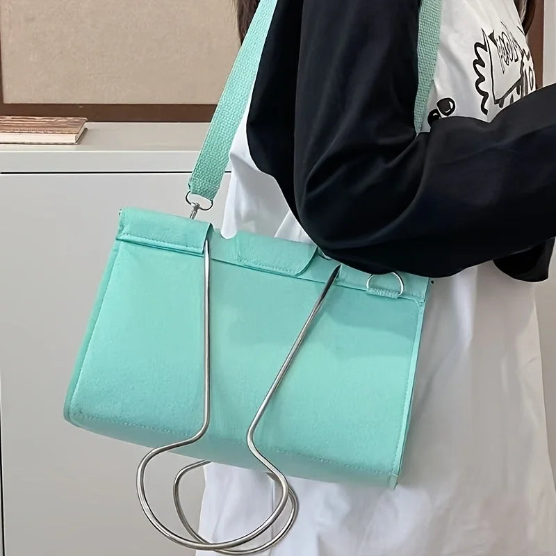 Womens Clip Shaped Shoulder Bag Style Handbag For Daily Travel And Evening Gift