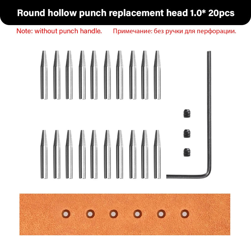 WUTA Leather Punch With Replaceable Pricking Iron Head Tool